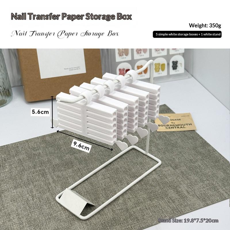Colorful 10 Grid Nail Art Foil Organizer Box for Professional Transfer Paper Storage Compact Display Home Salon Setup
