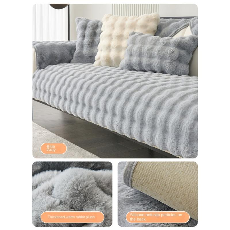 Плюшевая подушка для дивана, осенне-зимняя утолщенная противоскользящая подушка, новый кожаный чехол для дивана, полностью покрытый тканевым полотенцем