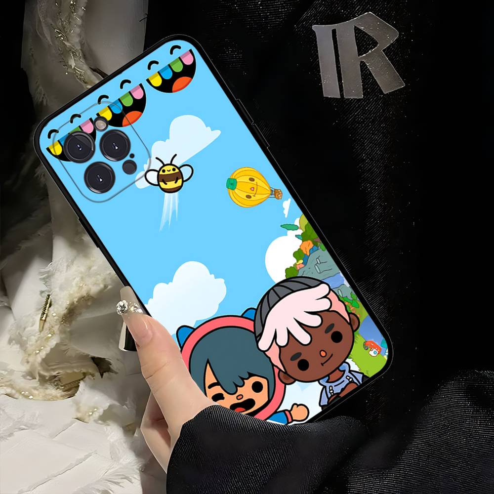 Toca Boca Toca Life World Phone Case For IPhone 17 16 15 14 13 12 11 Pro Max Plus Mini Soft Black Cover