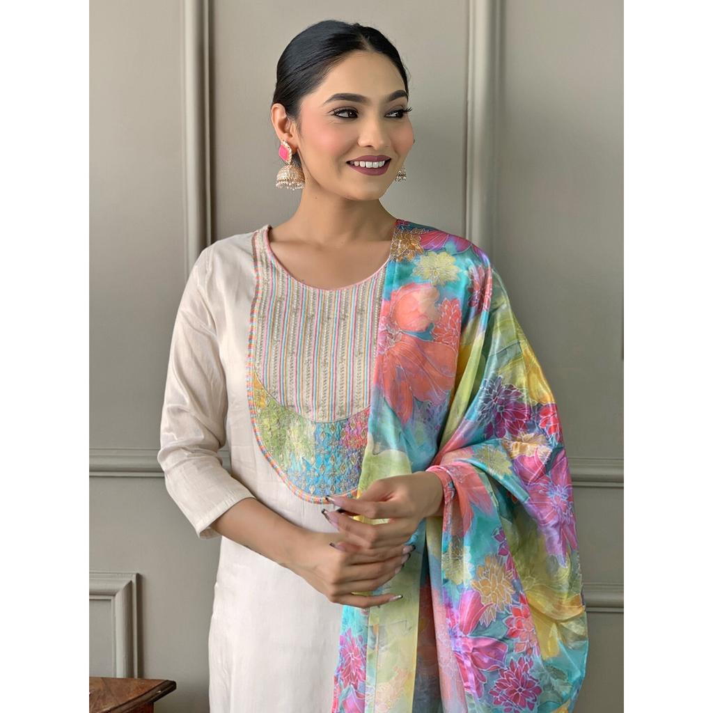 Women Indian Bollywood Kurti Pant Dupatta Set Designer Party Wear Salwar Suit VF-3012