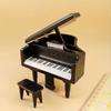 Мини-мебель для кукольного домика 1:12, пианино, красивое деревянное мини-треугольное пианино ручной работы с табуреткой для книжного шкафа