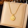 Ретро Новое Круглое Двустороннее Ношение Подвеска 12 Знаков Зодиака Титановая Сталь Ожерелье Ювелирные Изделия