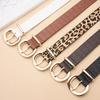 Fashionable Alligator Pattern Belts for Woman Durable PU Gold Color Buckle Belts Woman's Jeans Belts