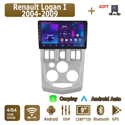 Android Carplay автомобильное радио для Renault Logan I 2004-2009 мультимедийный проигрыватель головное устройство стерео GPS навигация BT WIFI 4+64 ГБ