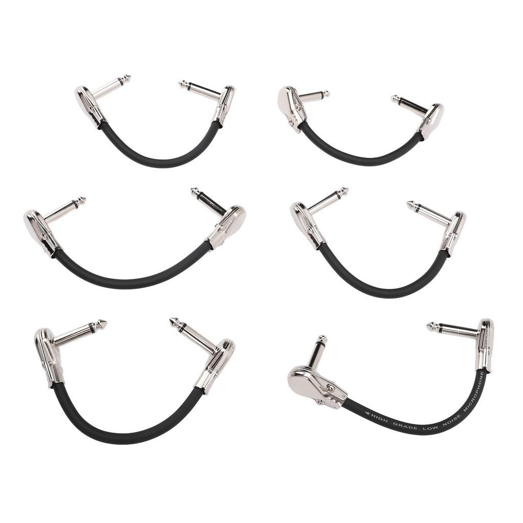 6 шт. Кабель для педали гитарного эффекта 15 см 6 дюймов 1/4 дюйма Прямоугольный гитарный патч-кабель для микрофона, усилителя, клавишных