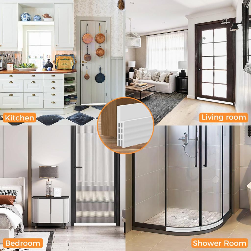 2 шт. в упаковке ограничитель сквозняка двери Дверной проем для наружных и внутренних дверей Нижнее уплотнение двери Пыле- и шумоизоляция Устранение атмосферных воздействий Изолятор защиты от сквозняка