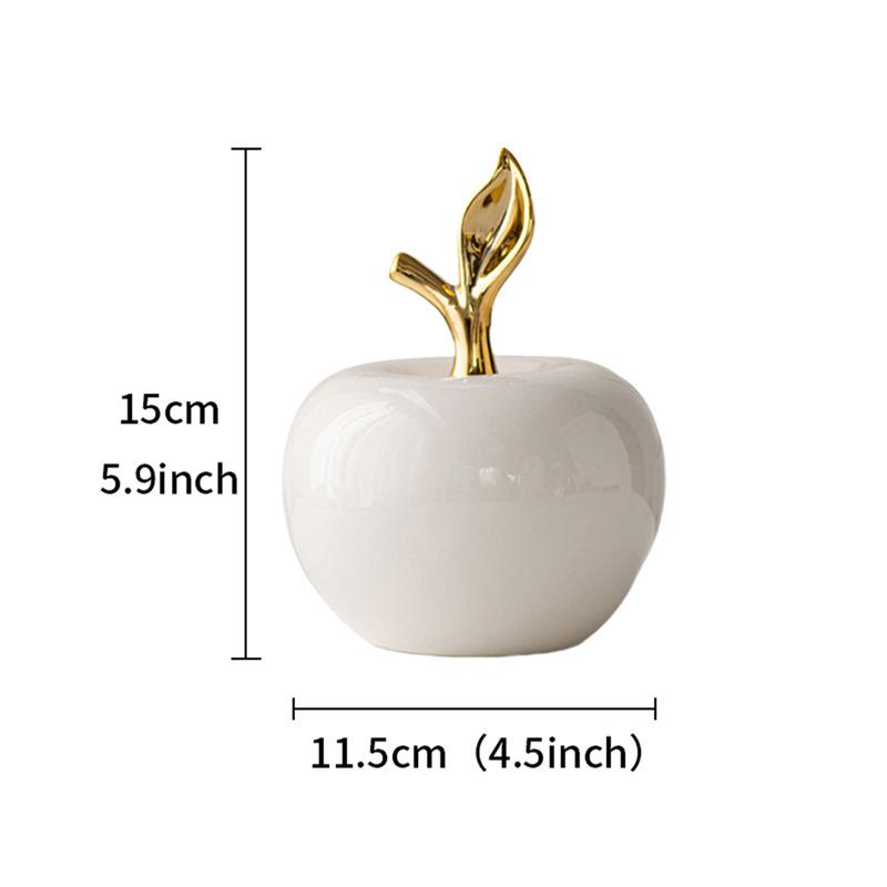 Christmas Ceramic Apple Figurine Modern Nordic Decorative Ornament Luxury Tabletop Sculpture for Home Office Living Room
