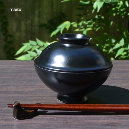 Tsukamoto Mashiko Ware Kamacco Rice Cooker, 14cm, Black, KM-2