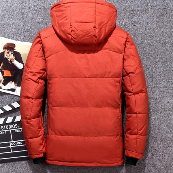 Мужская куртка на белом утином пуху, теплая толстая куртка-пуховик с капюшоном, мужское повседневное пальто, теплая зимняя парка для мужчин