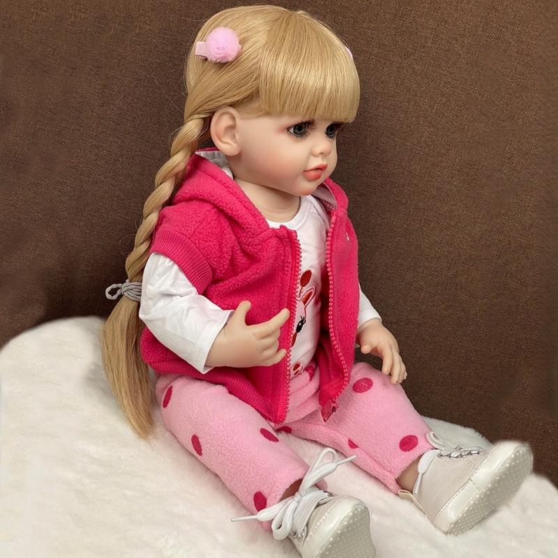 Реалистичные куклы Reborn Baby Girl, Бетти Рая, наклеенный парик, имитация волос, кукла 55 см, полностью силиконовое тело для купания, 22-дюймовая коллекция, художественная кукла, детские игрушки для игр