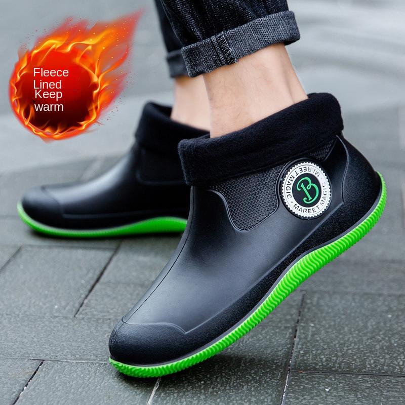 Низкие мужские резиновые сапоги средней длины Низкие резиновые ботинки Нескользящие резиновые сапоги Низкие резиновые сапоги для мойки автомобиля Рыбалки Кухни Столовой