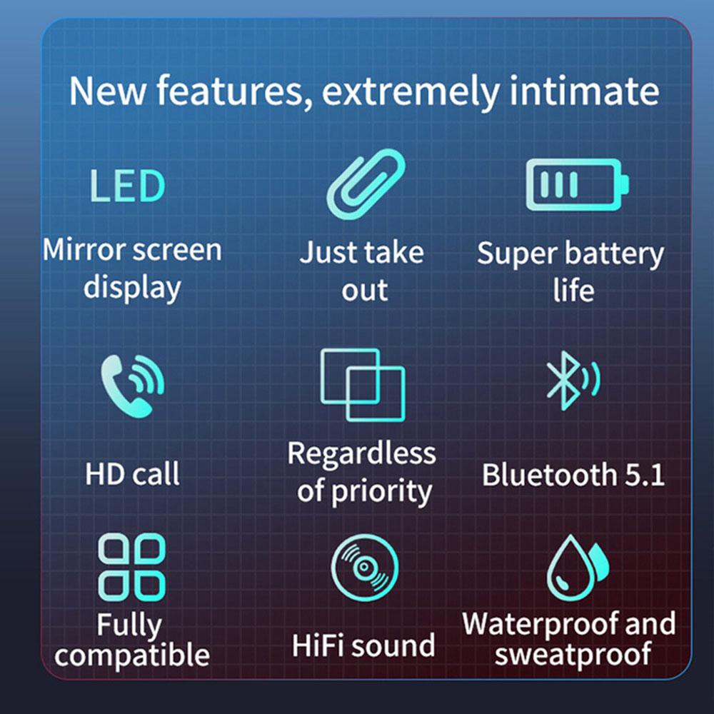 Новый TWS Bluetooth 5.1 Наушники 3500 мАч Зарядное устройство Беспроводные наушники 9D Стерео Спорт Водонепроницаемые наушники Гарнитуры HIFI Стерео IPX7