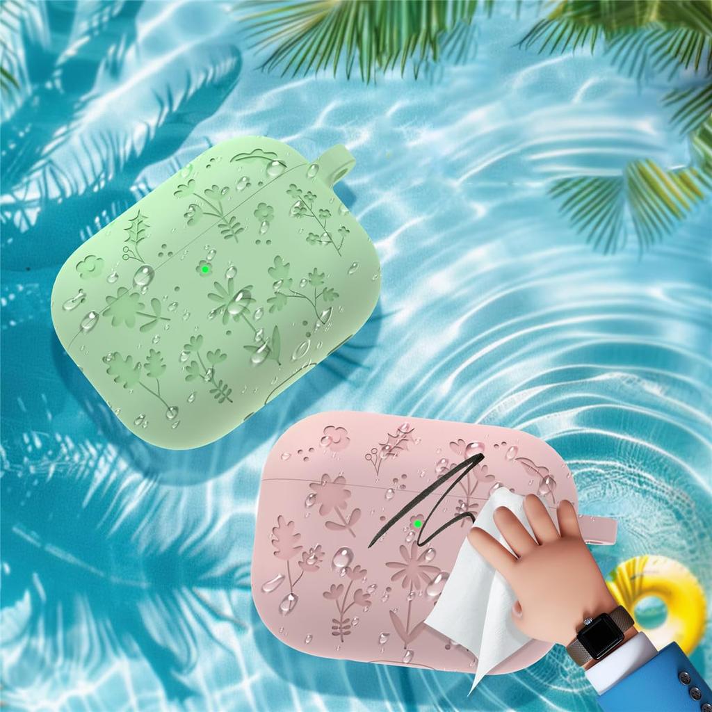 Милый чехол с гравировкой в виде цветка для AirPods Pro 3 Case 2025 с чистящим набором, противоударный силиконовый чехол для AirPods Pro 3-го поколения