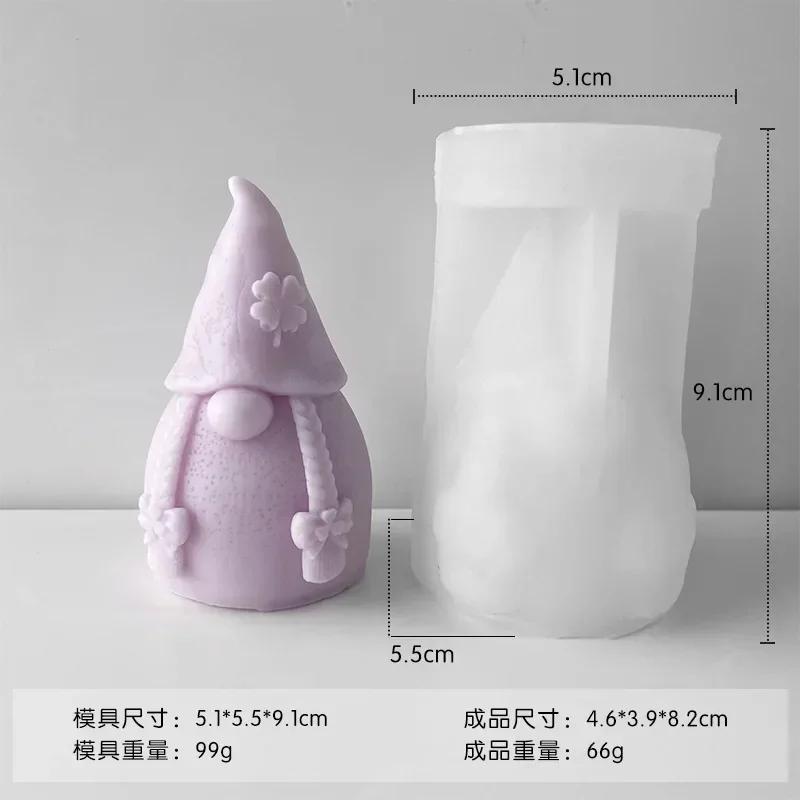 Santa Claus Aromatherapy Candle Silicone Mold Faceless Dwarf Gypsum Decoration Cement Mold DIY Candle Making Mold Christmas Gift