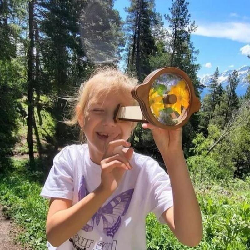 Wooden Diy Kaleidoscope Children'S Handmade Outdoor Education Puzzle Learning Supplies Parent Child Interaction