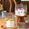 Transparent Handle Cake Box Mini Square Mousse Pastry Puff Plastic Packaging Boxs 5-inch 6inch Dessert Baking Small Portable Box