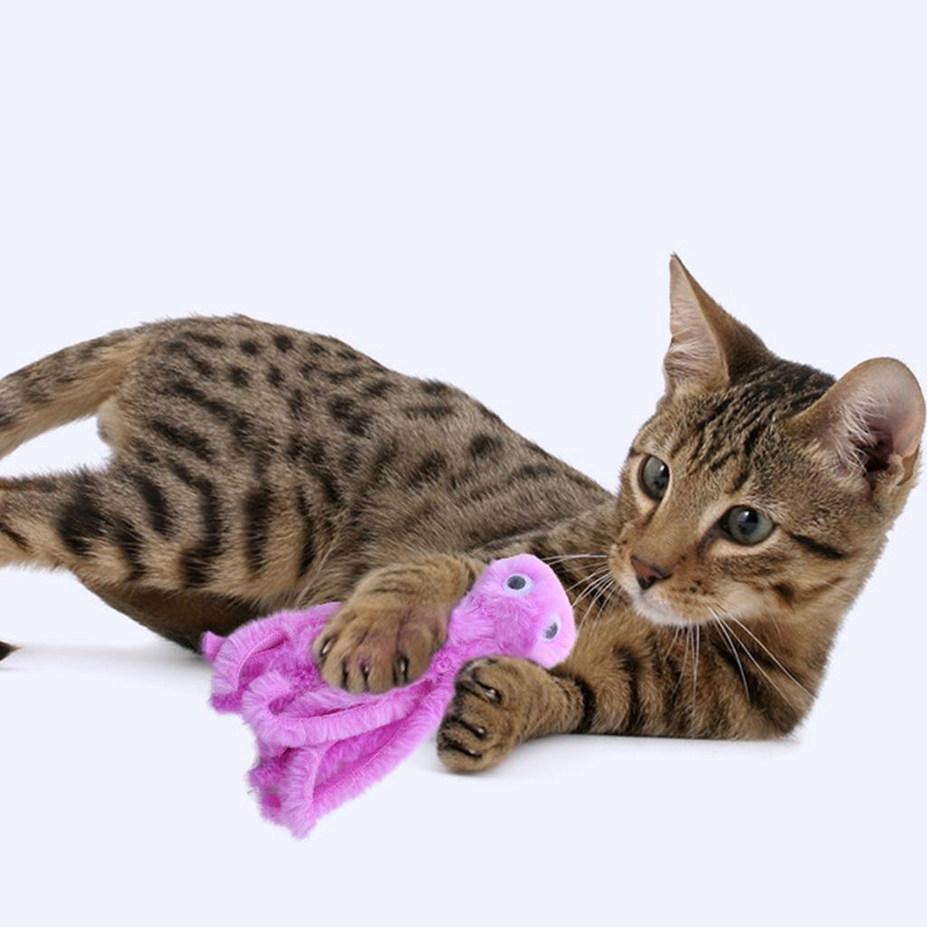 Игрушка для кошек Милая плюшевая кошачья мята Осьминог Коренной жезл Устойчивая к укусам игрушка-дразнилка для кошек Игрушка для лизания котят Подарок для снятия беспокойства