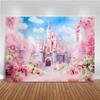 Pink Castle Photo Backgrounds For Photographs Rose Princess Children Baby Shower Boy Girl Birthday Backdrop Decoration Photozone6