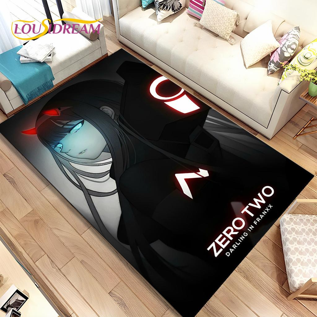 Аниме Zero Two DARLING In The FRANXX Коврик, Коврик для гостиной, спальни, дивана, коврик для двери, детский нескользящий напольный коврик