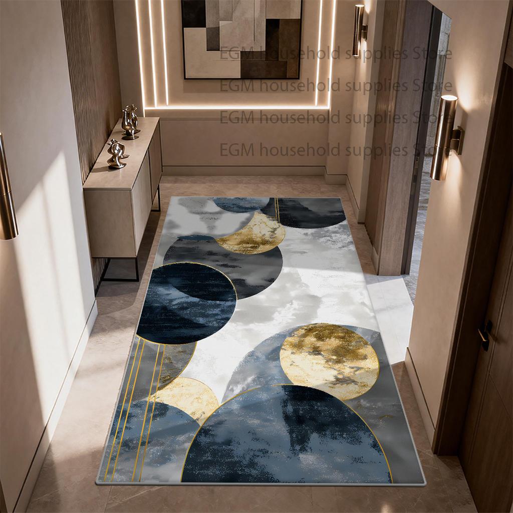 Modern Geometric Rug Light Luxury Living Room Decor Washable Non-slip Carpet Customizable Study Bedroom Entrance Door Mat Lounge