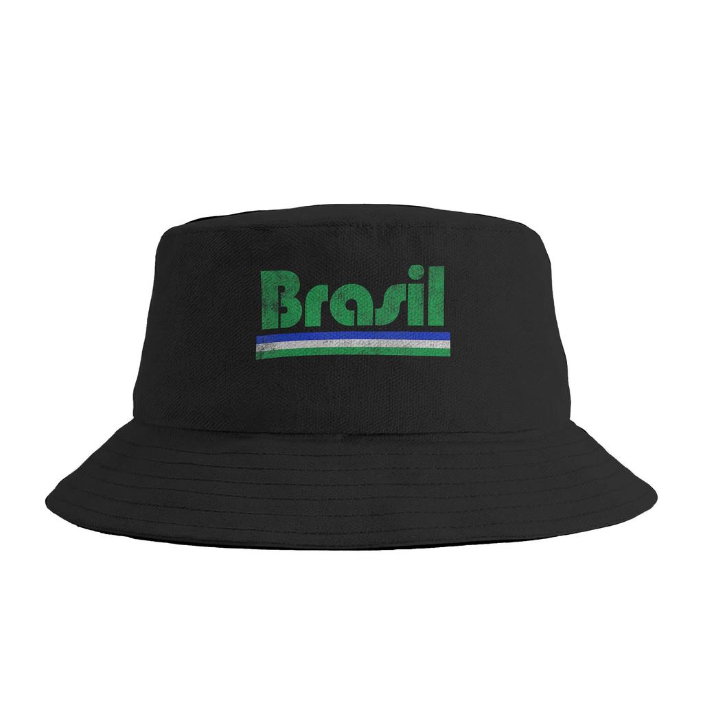 Brazil Brazilian Flag Brasil Graphic Bucket Hat  Hip Hop FisherUnisex Caps Breathable Fishing Sun Hats For Couple Funny Design Cap