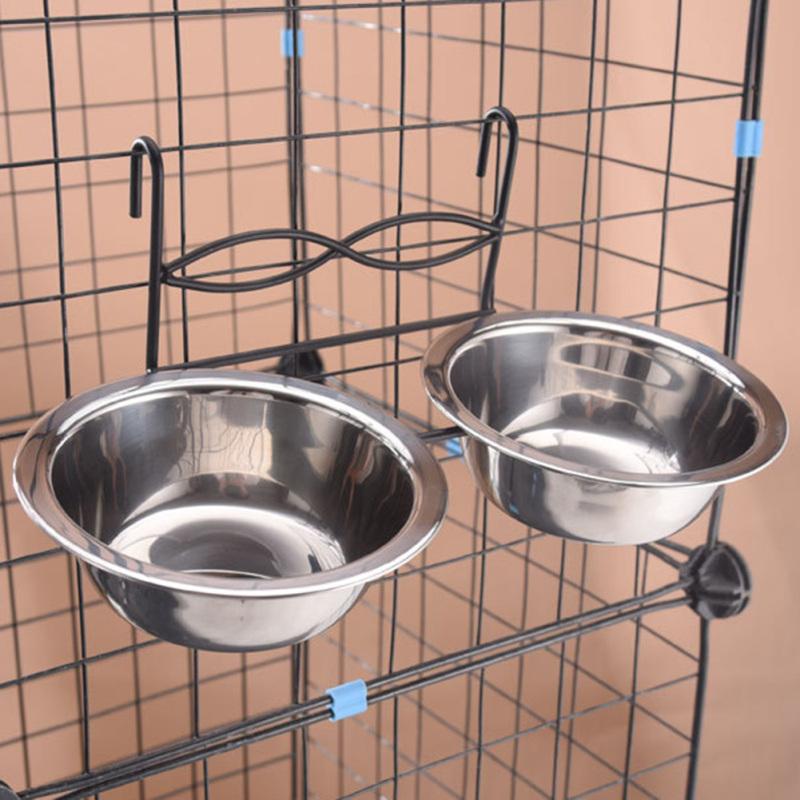 Pet Hanging Bowl Stainless Steel Detachable Design Feeding Bowl Stationary Dog Cat Bowl Pet Supplies
