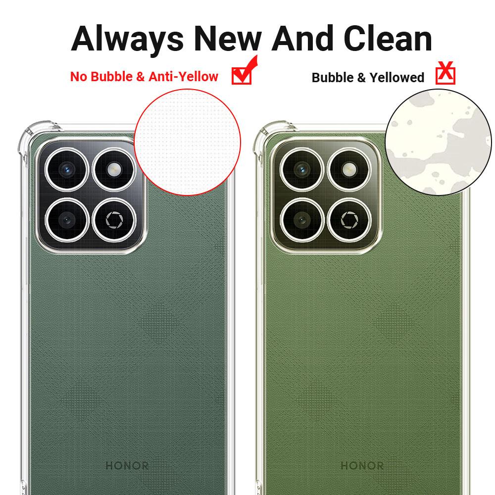 Чехол для Honor 200 Smart Case с прозрачной ударопрочной подушкой безопасности TPU силиконовый мягкий бампер для телефона Honor X7C X 7C защитная задняя крышка Shell