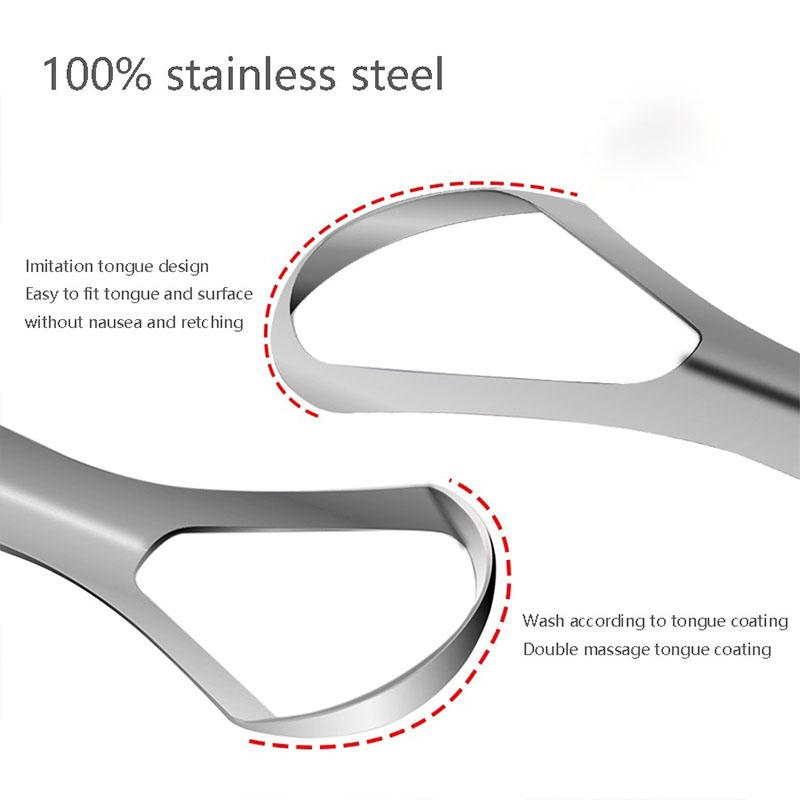 Скребок для языка из нержавеющей стали, удалитель налета с языка, для свежего дыхания, уход за полостью рта, скребок, щетка, очиститель языка