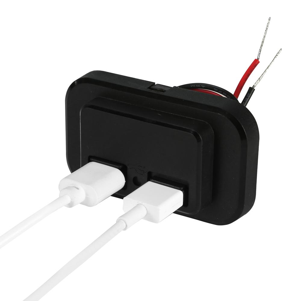Двойной USB-разъем 3,1 А, автомобильный адаптер для зарядки, розетка 12–24 В с пылезащитным колпачком для автомобиля, автобуса, грузовика, автофургона