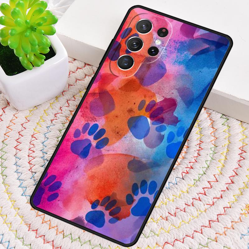 Оранжевый силиконовый чехол для телефона с рисунком лапки для Samsung Galaxy note 10 pro S26 S25 S24 S23 S22 S21 Plus S25Ultra Capa Cover