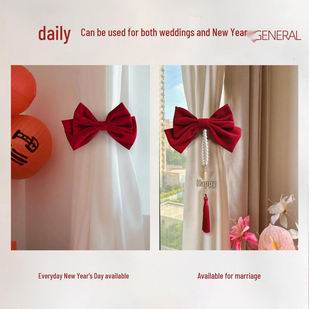 Элегантные красные подхваты для штор для свадьбы или декора гостиной – Пара