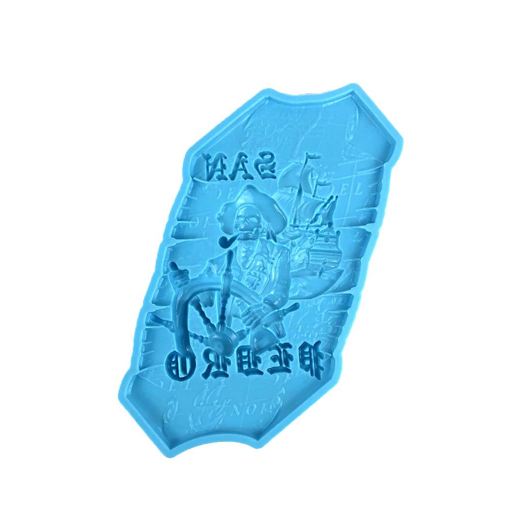 Силиконовая форма Скелет Карта сокровищ Пиратский череп Смола Украшения 3D Гипсовый рельеф Модель Эпоксидная смола Формы для литья