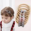 7PCS Mini Fabric Hair Bows Nylon Headband Soft Elastic Hairbands Baby Girls Headbands Baby Toddler Kids Hair Accessories