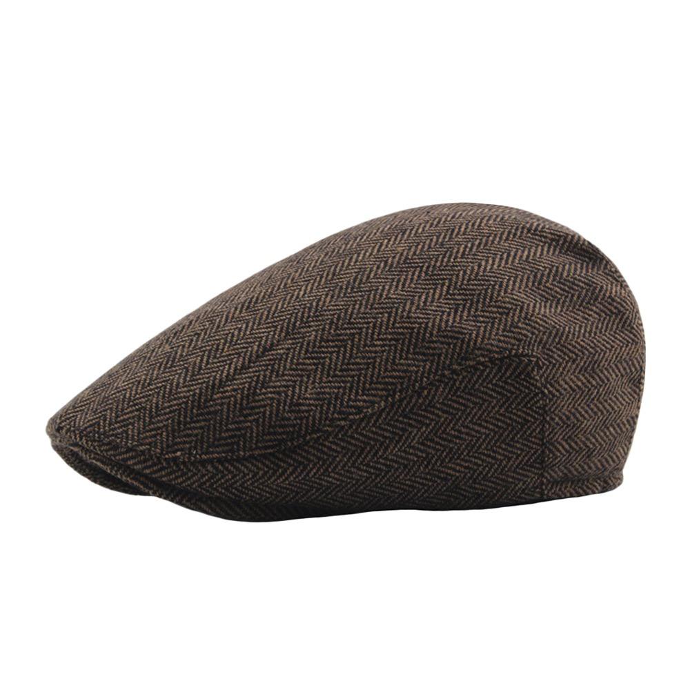Autumn Winter Vintage Men Beret Hats Warm Casual Newsboy Cap Big Size Adjustable Octagonal Cap Men