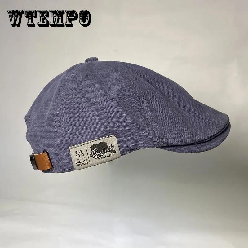 Original Retro Earth Cool Japanese Washed Adjustable Forward Hat Reverse Beret British Tide Brand Male Painter Hat