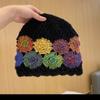 Handmade Crochet Colorful Flower Women'S Hat