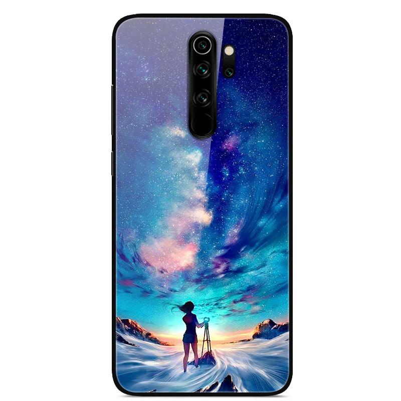 Для Xiaomi Redmi Note 8 Pro Чехол Закаленное Стекло Модный Милый Чехол для Телефона для Redmi Note 8 8T Note8 8Pro Задняя Крышка Funda Coque