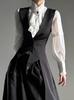 Vanguard Slim-fit Retro Dark Style Tailcoat with Slimming Waist for Spring/Autumn