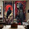 Комплект из 2 шт. HD декоративная занавеска Хэллоуин Роза Череп Орел Черный Галстук цифровая печать занавеска Домашний декор стиль Украсить Гостиную