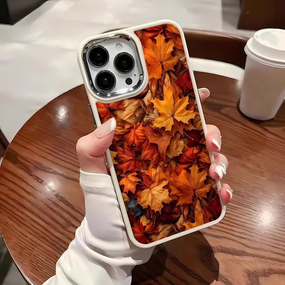 Чехол с осенними листьями для iPhone 16 15 14 13 12 11 Pro Max X XR 7 8 Plus Прозрачный Мягкий Чехол Funda Coque