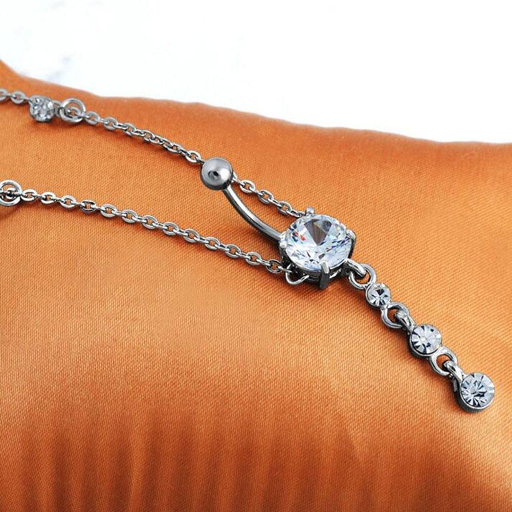 Модная цепочка на талию из горного хрусталя, подвеска-планка, пирсинг пупка