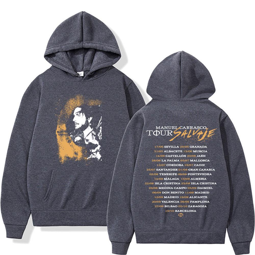 Rapper Manuel Carrasco Salvaje Tour 2025 Hoodies Men's Women Harajuku Hip Hop Punk Sweatshirts High Quality Bodywarmer Pullovers