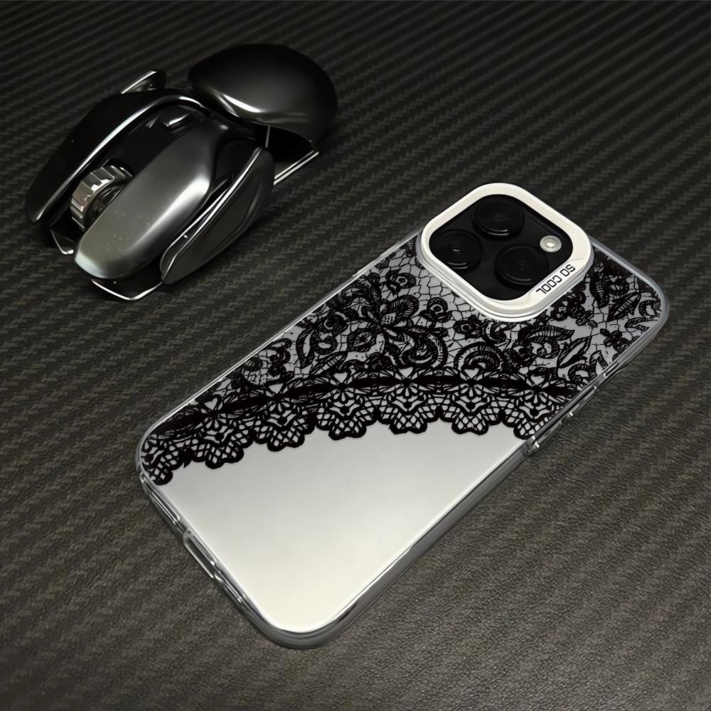Матовый чехол для телефона с кружевным узором для iPhone 17 16 15 14 Pro 13 12 11 Pro Max 16 15 Plus 17 Air 16E Чехол Жесткая противоударная крышка Чехлы