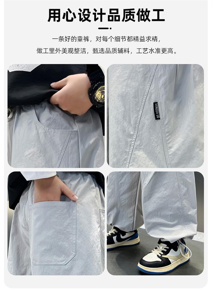 Boys' pants Spring and Autumn 2026 new item Medium and large boys' loose straight leg casual pants Spring clothing Children's work pants