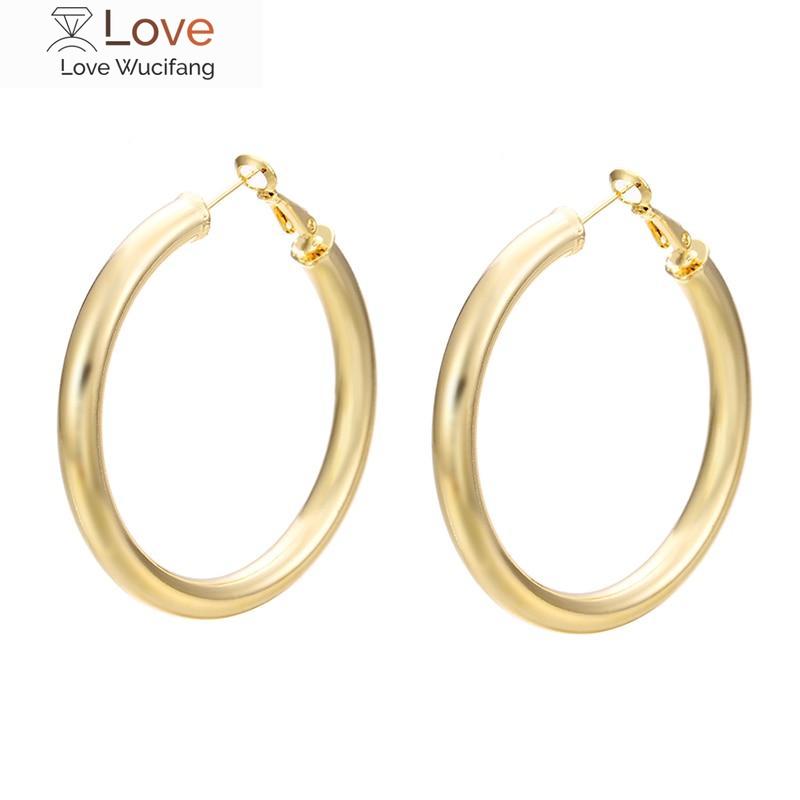925 Silver Large Hoop Earrings Women Big Round Circle Earring