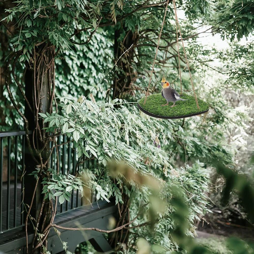 Natural Bird Swing Mat Artificial Grass Foraging Mat Toys Hamster Sleep Bed Bird Cage
