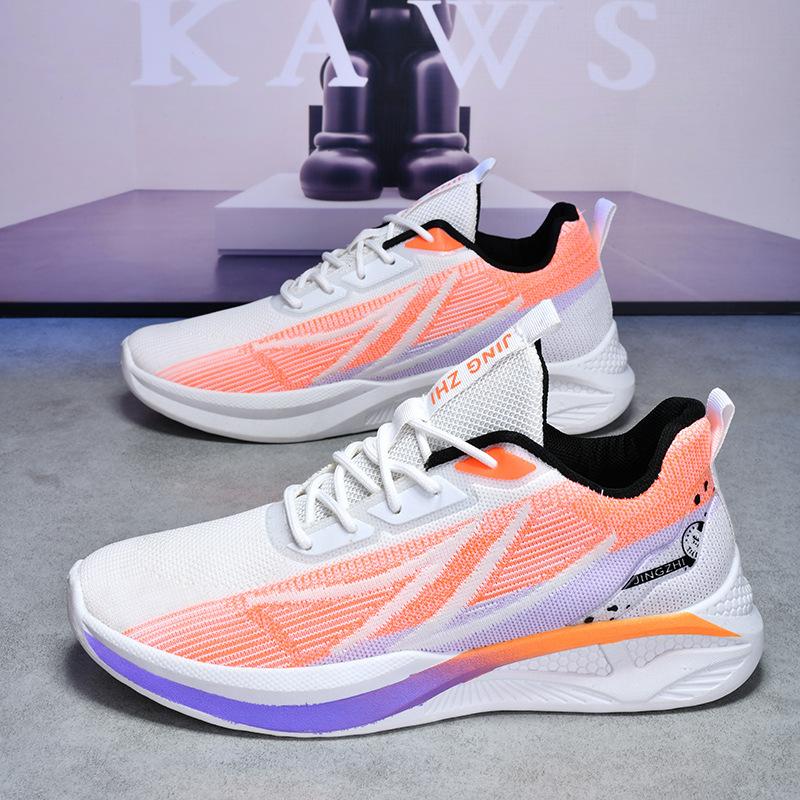 Осенняя женская обувь Новые спортивные кроссовки Летающие тканые дышащие спортивные кроссовки Легкая мужская обувь Модная обувь для подростков