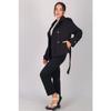 Women's Black Belted Short Trench Coat