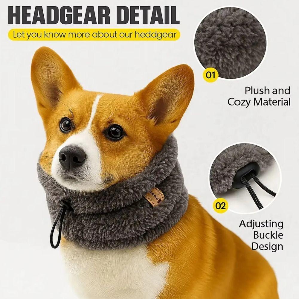 Noise-proof Dog Calming Earmuffs Warm Puppy Scarf Soft Pet Neck Gaiter for Small Medium Large Dogs