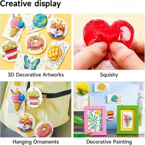 Foam Texture Blank Painting Paper 3D Drawing Magic Canvas Sponge with Water Brush White Puffy Paint Paper for Kids Adults DIY Art Craft Supplies